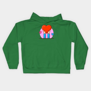 Hands With Love Cartoon Vector Icon Illustration Kids Hoodie